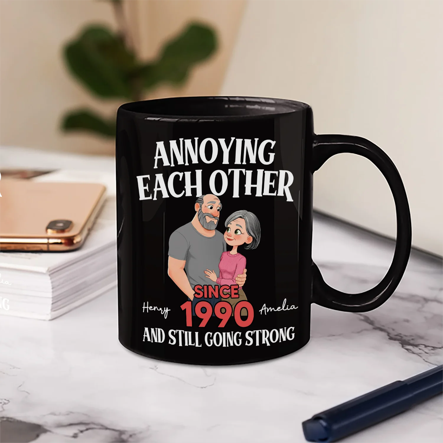 Gift For Couples,LGBT,Old Couples,Gift For Women,Gift For Men,Gift For Husband,Gift For Wife,Gift For Boyfriend,Gift For Girlfriend,Love,Top Market - Animate Couple Annoying Each Other And Still Going Strong - Personalized Mug