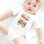 New Mom,Pet Mom,Dog Mom,Cat Mom,Happy,Top Market - Animate Funny Dog Cat Siblings Have Paws - Personalized Baby Onesie