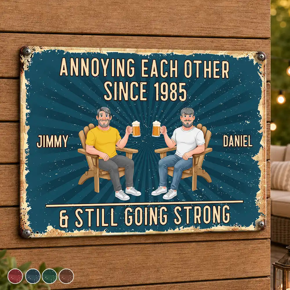 Animate Couple Annoying Each Other - Personalized Classic Metal Signs