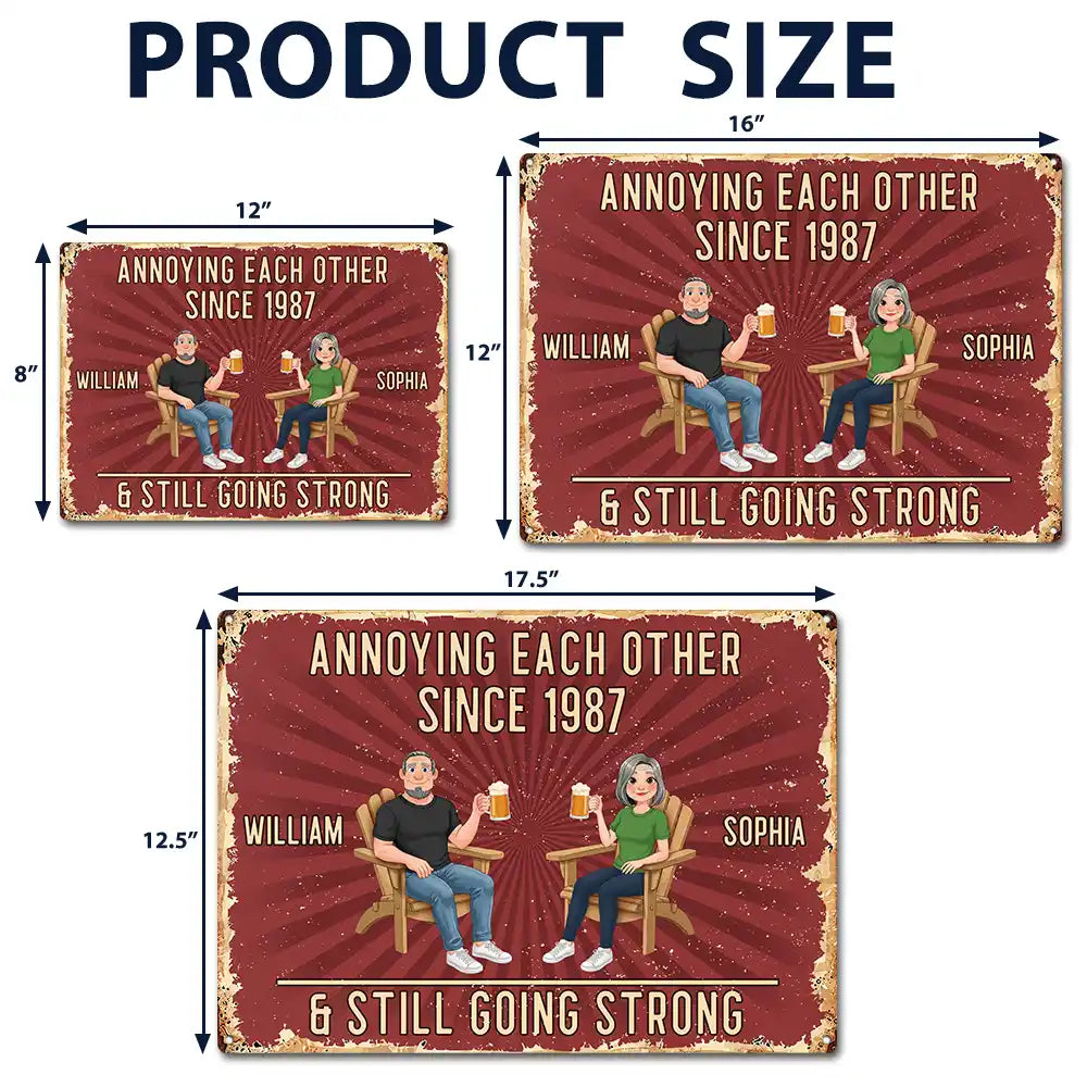 Animate Couple Annoying Each Other - Personalized Classic Metal Signs