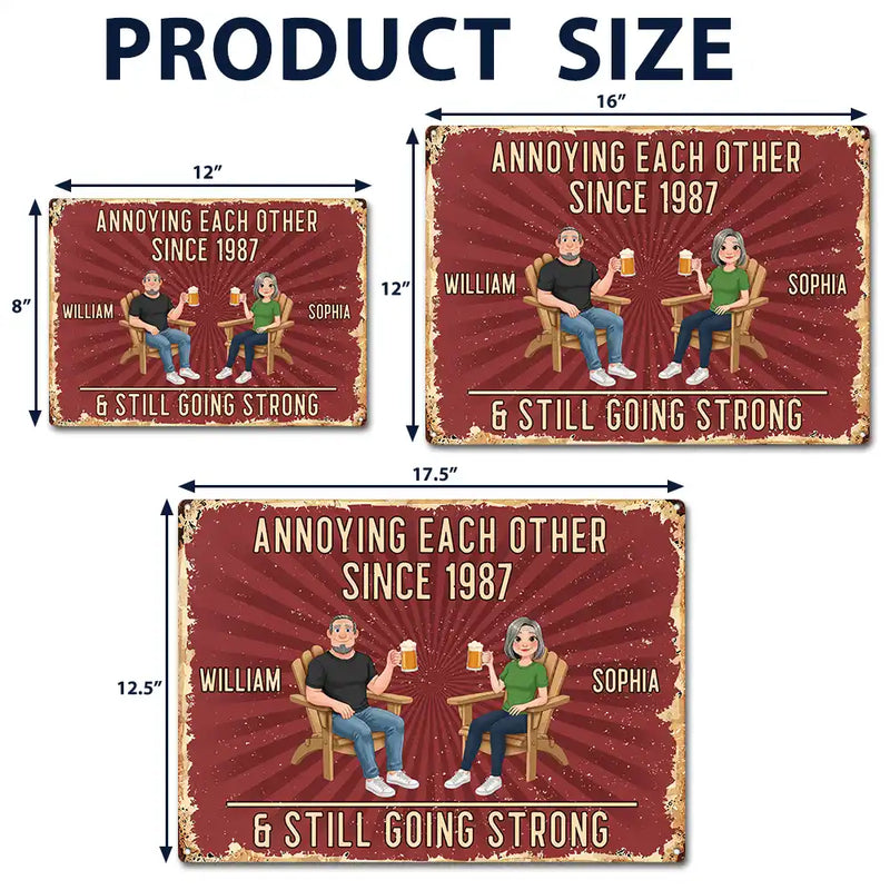 Animate Couple Annoying Each Other - Personalized Classic Metal Signs