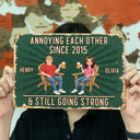 Animate Couple Annoying Each Other - Personalized Classic Metal Signs