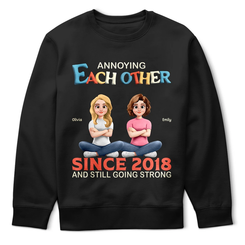 Top Market,Gift For Couples,Old Couples,Gift For Women,Gift For Men,LGBT,Funny - 3D Effect Couple Annoying Each Other And Still Going Strong - Personalized T Shirt