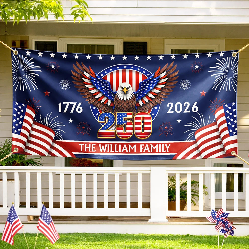 Family,Parents,Happy,America 250th - Anniversary America 250th - Personalized Horizontal Banner