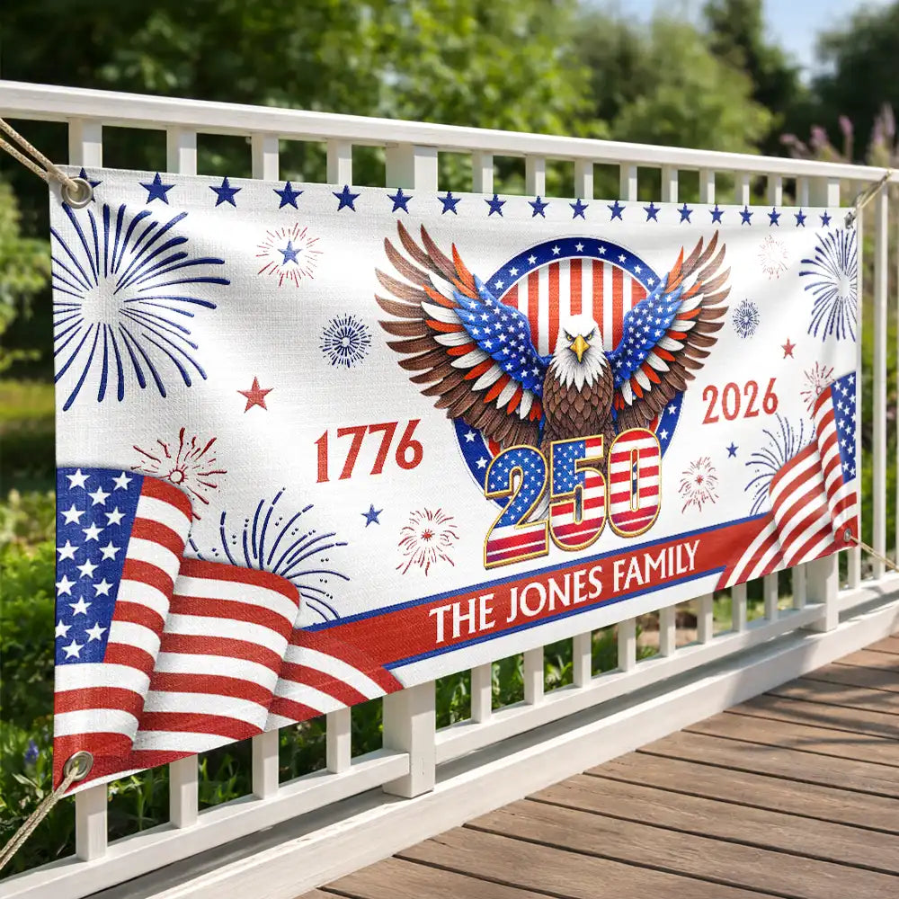 Family,Parents,Happy,America 250th - Anniversary America 250th - Personalized Horizontal Banner