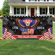 Family,Parents,Happy,America 250th - Anniversary America 250th - Personalized Horizontal Banner