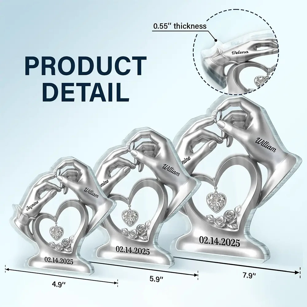 Gift For Couples,Gift For Husband,Gift For Wife,Gift For Boyfriend,Gift For Girlfriend,Happy - Anniversary Wedding Gifts For Couples - 3D Inflated Effect Printed, Personalized Custom Shaped Acrylic Plaque