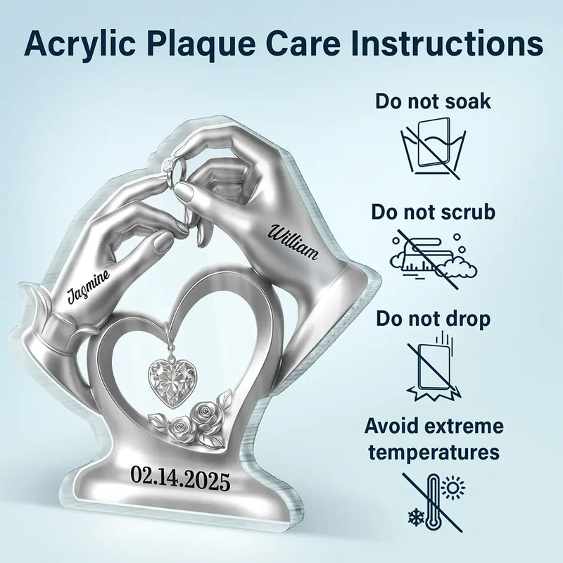 Gift For Couples,Gift For Husband,Gift For Wife,Gift For Boyfriend,Gift For Girlfriend,Happy - Anniversary Wedding Gifts For Couples - 3D Inflated Effect Printed, Personalized Custom Shaped Acrylic Plaque