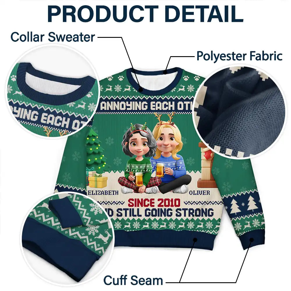 Old Couples,Gift For Husband,Gift For Wife,Christmas,Top Market,Love - Annoying Each Other 3D Effect Couple - Personalized Unisex Ugly Sweater