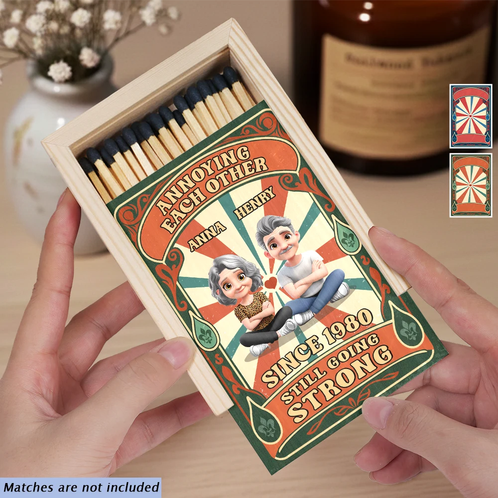 Gift For Couples,Old Couples,LGBT,Love - Annoying Each Other And Still Going Strong - Personalized Wooden Matchbox
