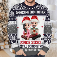 Love,Christmas,Gift For Wife,Gift For Husband,Gift For Couples - Annoying Each Other Couple - Personalized Unisex Ugly Sweater