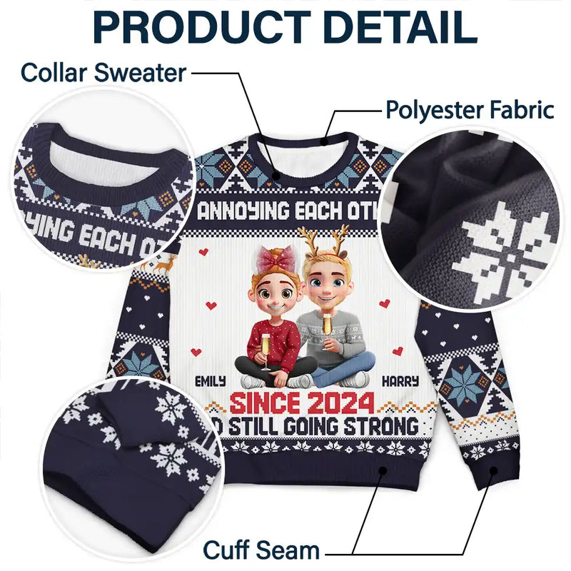 Love,Christmas,Gift For Wife,Gift For Husband,Gift For Couples - Annoying Each Other Couple - Personalized Unisex Ugly Sweater