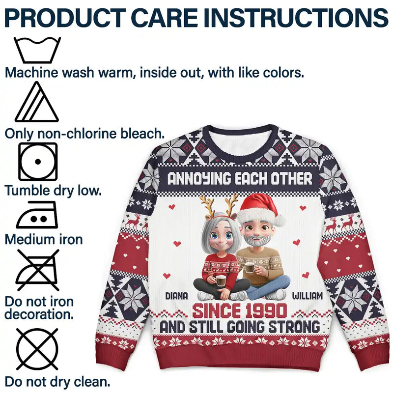 Love,Christmas,Gift For Wife,Gift For Husband,Gift For Couples - Annoying Each Other Couple - Personalized Unisex Ugly Sweater