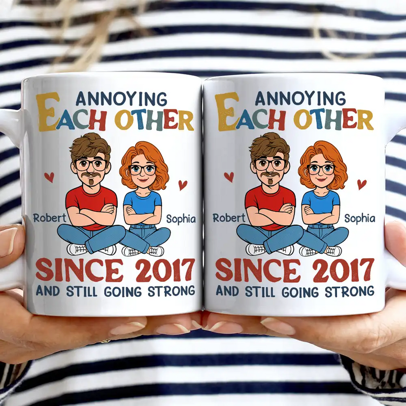 Gift For Couples,Funny,Gift For Husband,Gift For Boyfriend,Gift For Men,Old Couples - Annoying Each Other Retro Couple - Personalized Mug