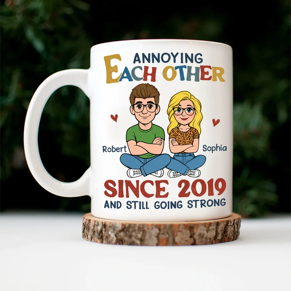 Gift For Couples,Funny,Gift For Husband,Gift For Boyfriend,Gift For Men,Old Couples - Annoying Each Other Retro Couple - Personalized Mug