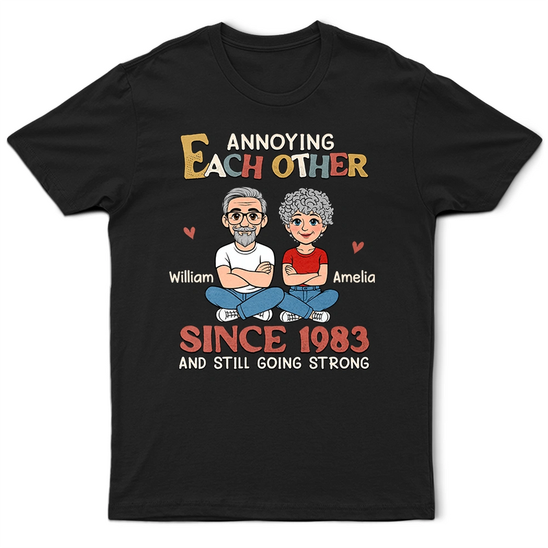 Gift For Couples,Funny,Gift For Husband,Gift For Boyfriend,Gift For Men,Old Couples - Annoying Each Other Retro Couple - Personalized T Shirt