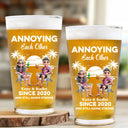 Gift For Couples,Gift For Husband,Gift For Wife,Gift For Boyfriend,Gift For Girlfriend,Funny - Annoying Each Other Since - Personalized Beer Glass