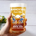 Gift For Couples,Gift For Husband,Gift For Wife,Gift For Boyfriend,Gift For Girlfriend,Funny - Annoying Each Other Since - Personalized Beer Glass