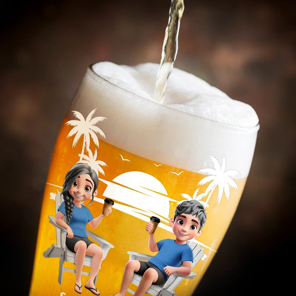 Gift For Couples,Gift For Husband,Gift For Wife,Gift For Boyfriend,Gift For Girlfriend,Funny - Annoying Each Other Since - Personalized Pilsner Glass