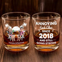 Gift For Couples, Gift For Husband, Gift For Wife, Gift For Boyfriend, Gift For Girlfriend, Funny - Annoying Each Other Since - Personalized Whiskey Glass