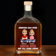Gift For Couples, Gift For Women, Gift For Men, Gift For Husband, Gift For Wife, Gift For Girlfriend, Gift For Boyfriend, Top Market, Old Couples, Love - Annoying Each Other Since Couple - Personalized Whiskey Bottle