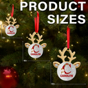 Happy,Christmas,Gift For Kids - Antler Christmas - Personalized Metal Ornament