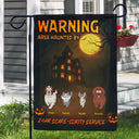 Halloween, Funny, Dog Lovers, Dog Mom, Dog Dad - Area Haunted By 24 HR Scare-curity Service - Personalized Flag