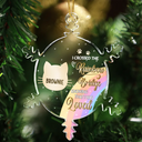 Sad, Memorial, Pet Lovers, Christmas - At The Rainbow Bridge - Personalized Snowflakes Shaped Glass Ornament