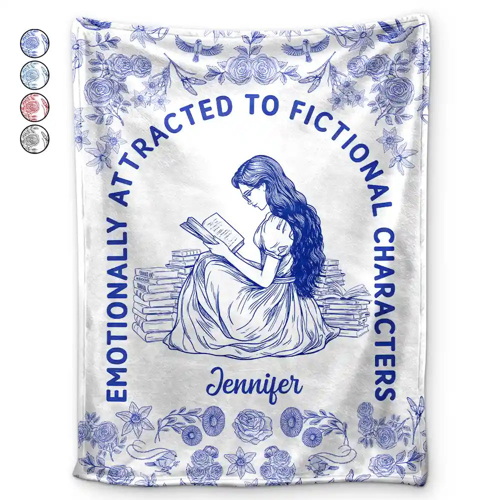 Gift For Yourself, Gift For Women, Reading, Happy - Attracted To Fictional Characters - Personalized Fleece Blanket, Sherpa Blanket
