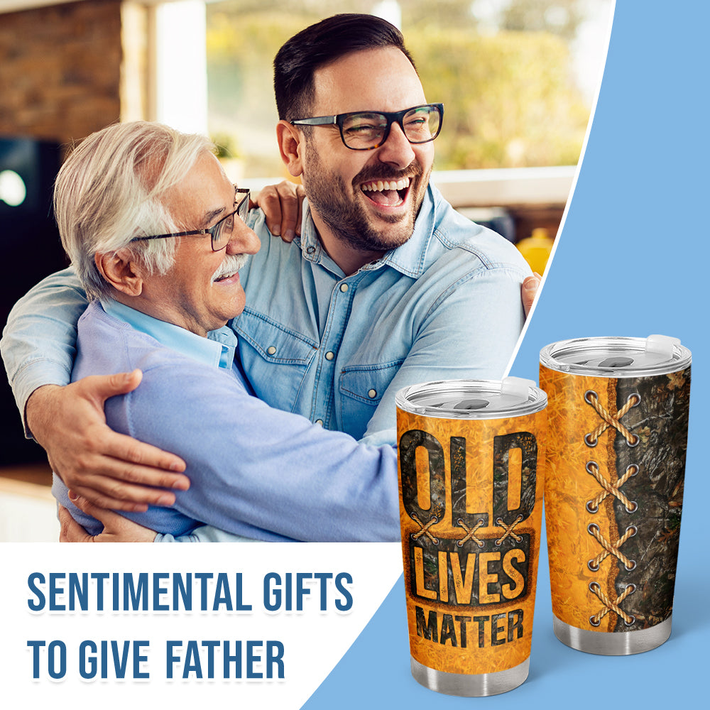 Cadeau Wander Prints pour papa – Old Lives Matter – Gobelet isotherme 59 cl – Cadeau d'anniversaire pour la fête des pères AZCS