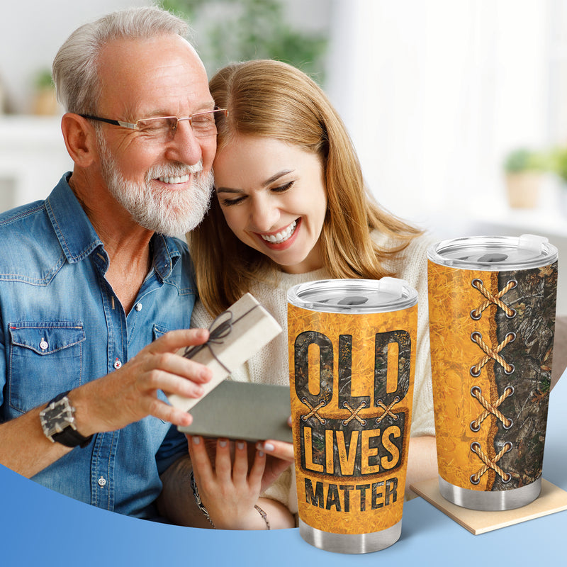 Cadeau Wander Prints pour papa – Old Lives Matter – Gobelet isotherme 59 cl – Cadeau d'anniversaire pour la fête des pères AZCS