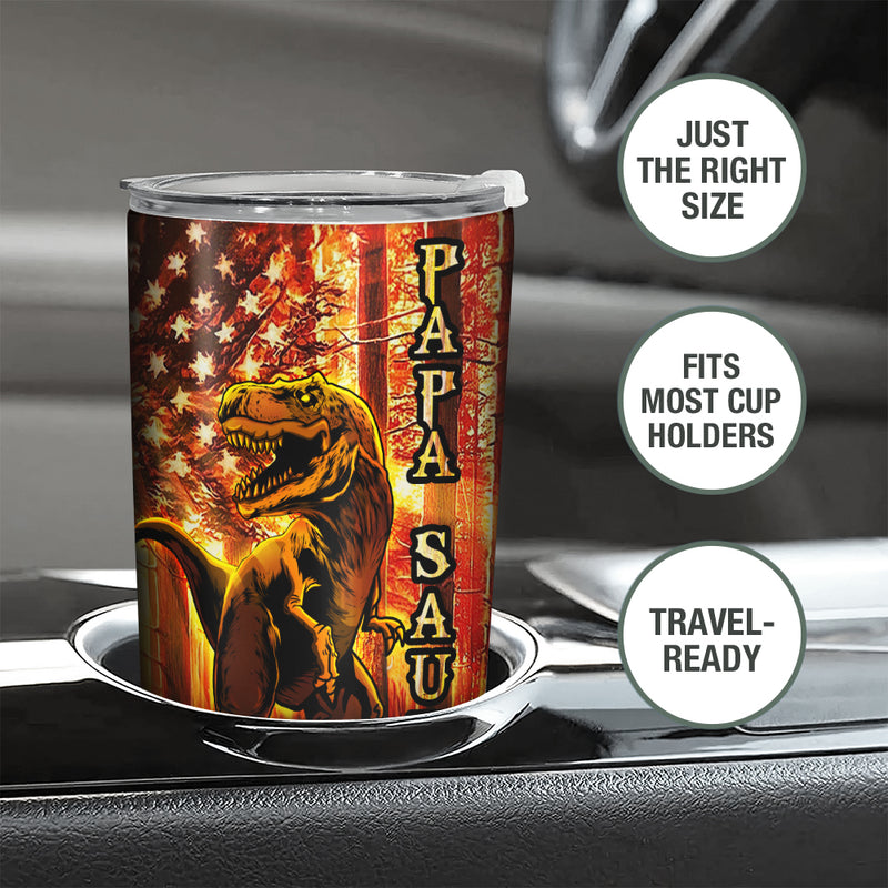 Wander Prints Gift For Dad - Papa Saurus - 20oz Insulated Tumbler - Father's Day Birthday Gift AZCS