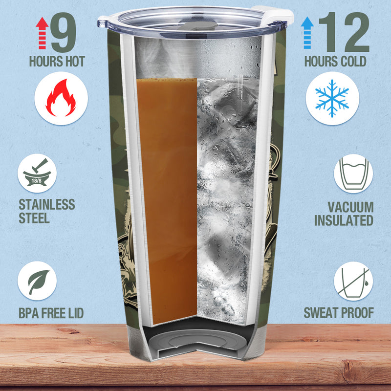 Cadeau Wander Prints pour papa – Pêcher, être papa est un honneur – Gobelet isotherme 20 oz – Cadeau d'anniversaire pour la fête des pères AZCS