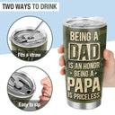 Cadeau Wander Prints pour papa – Pêcher, être papa est un honneur – Gobelet isotherme 20 oz – Cadeau d'anniversaire pour la fête des pères AZCS