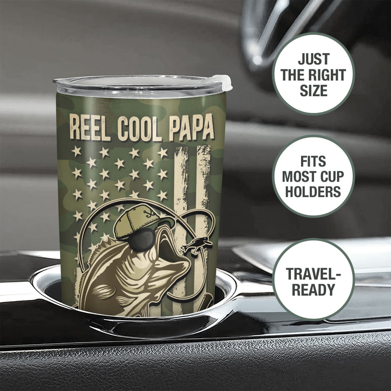 Cadeau Wander Prints pour papa – Pêcher, être papa est un honneur – Gobelet isotherme 20 oz – Cadeau d'anniversaire pour la fête des pères AZCS