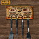 BBQ Utensil Rack Bar And Grill Personalized Custom Wood Key Holder