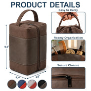 Confident,Gift For Men,Gift For Yourself,Custom Text - Man Stuff - Personalized Leather Canvas Toiletry Bag