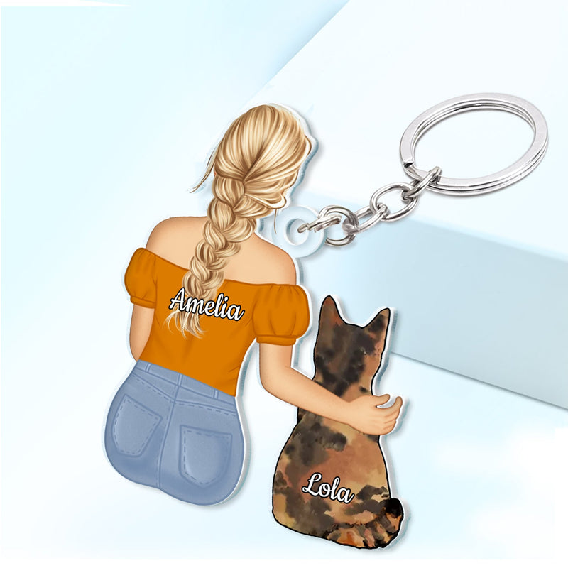 Porte-clés personnalisé en acrylique découpé pour amoureux des chiens et des chats