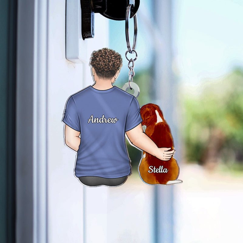 Porte-clés personnalisé en acrylique découpé pour amoureux des chiens et des chats