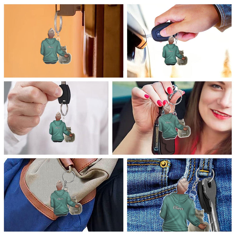 Porte-clés personnalisé en acrylique découpé pour amoureux des chiens et des chats