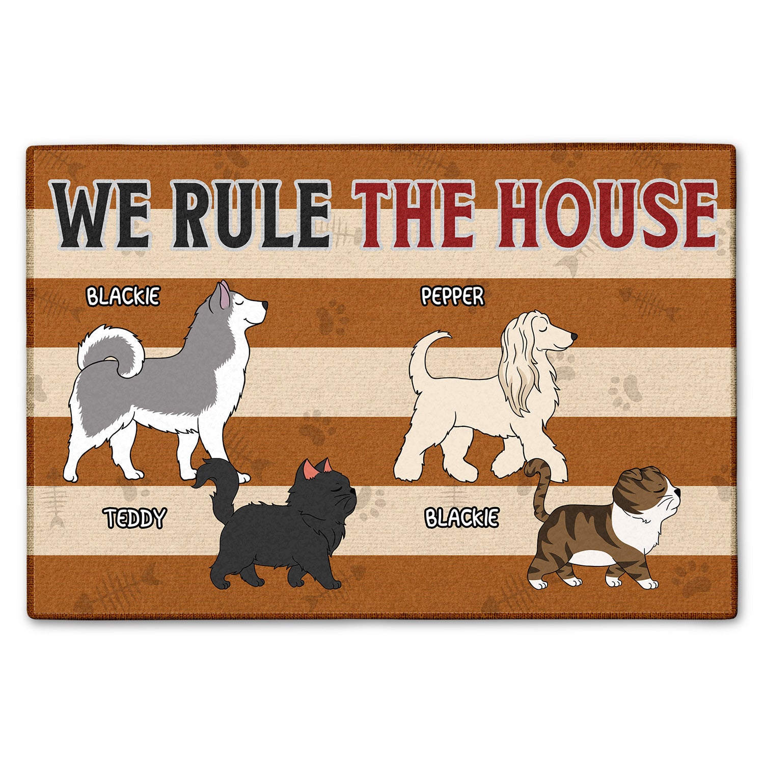 We Rule The House - Home Decor Gift For Dog, Cat, Pet Lovers - Personalized Doormat