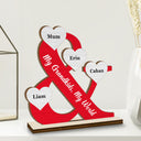 Nos petits-enfants, notre monde - Cadeau d'amour pour parent, grand-parent, grand-mère, papa - Plaque en bois personnalisée à 2 couches 