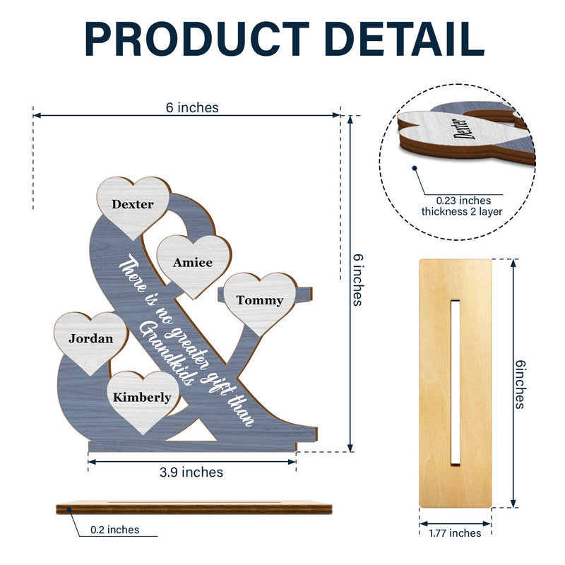 Nos petits-enfants, notre monde - Cadeau d'amour pour parent, grand-parent, grand-mère, papa - Plaque en bois personnalisée à 2 couches 