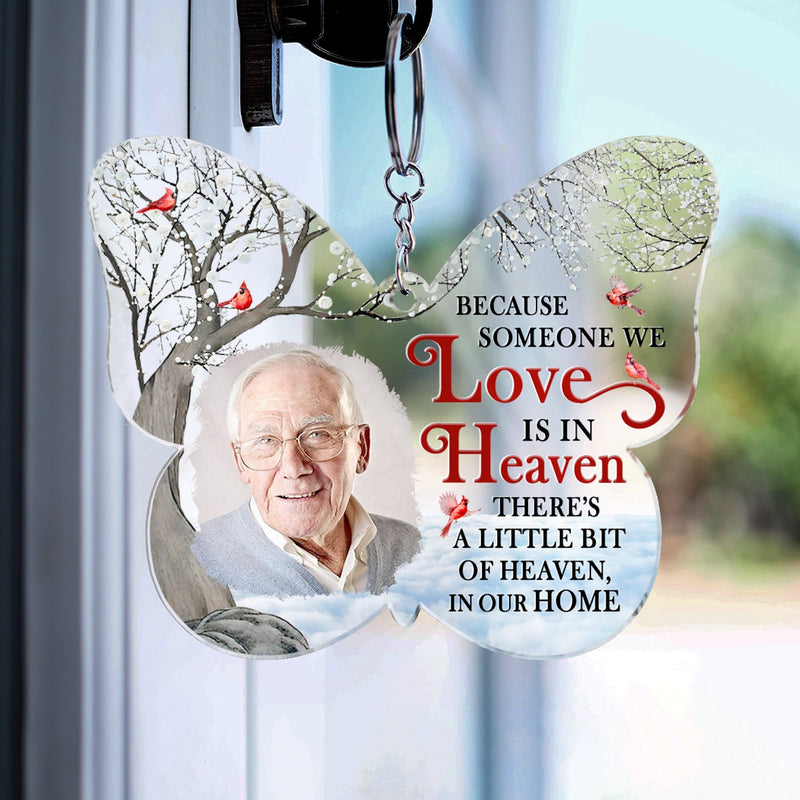 Custom Photo Although You Cannot See Me - Memorial Gift For Family, Siblings, Friends - Personalized Cutout Acrylic Keychain