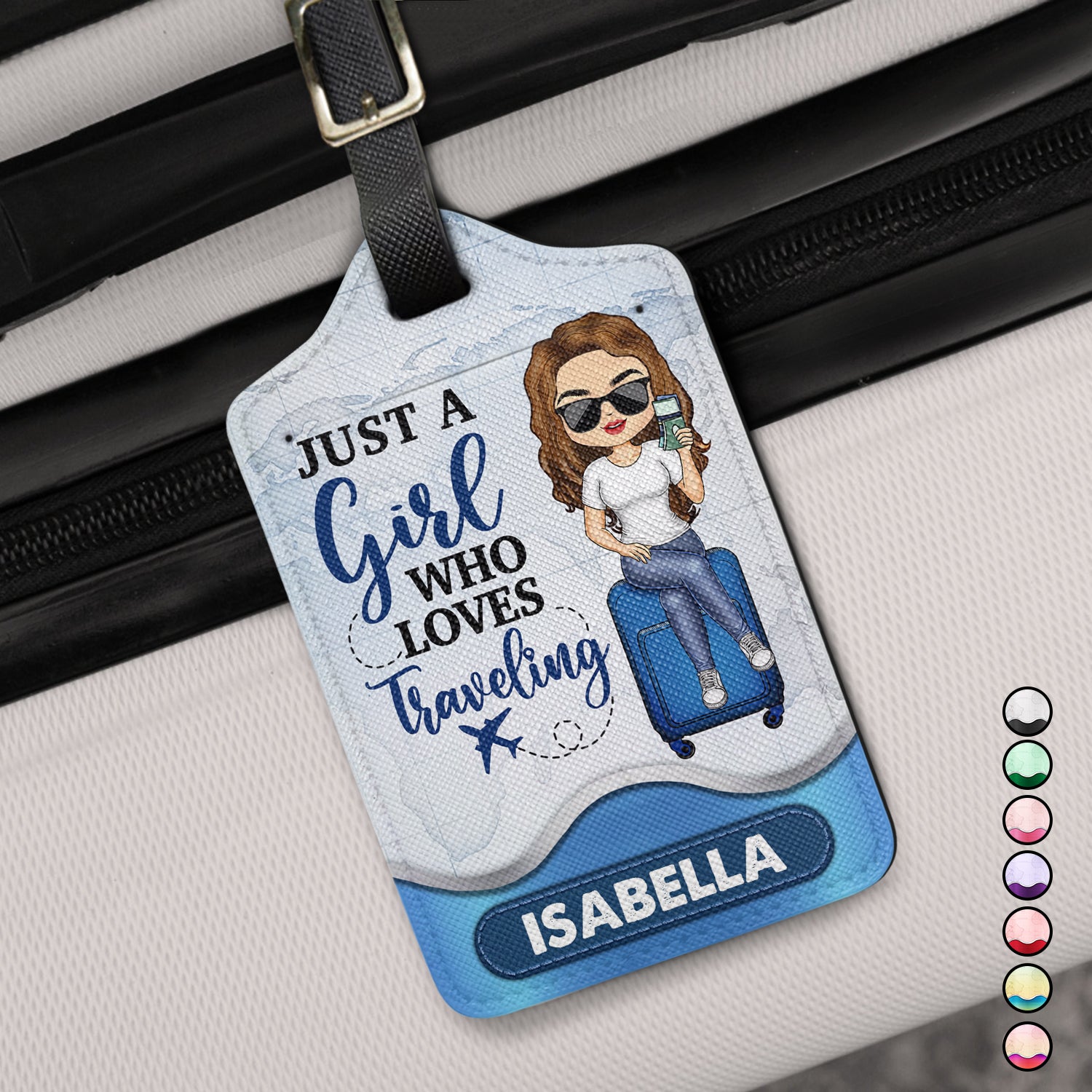 Just A Girl Boy Who Loves Traveling - Birthday Gift For Him, Her, Vacation Lovers - Personalized Luggage Tag