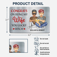 Félicitations pour être devenu mon mari - Cadeau d'anniversaire pour conjoint, amoureux, couple - Carte portefeuille en aluminium personnalisée