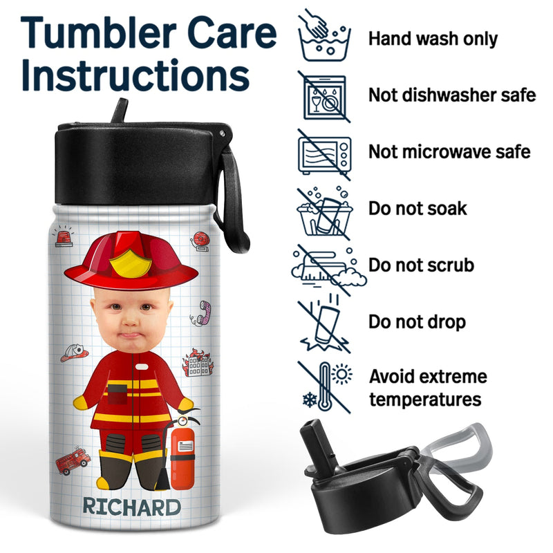 Custom Photo Dream Job I'm Kind Smart Brave Confident - Gift For Kid - Personalized Kids Water Bottle