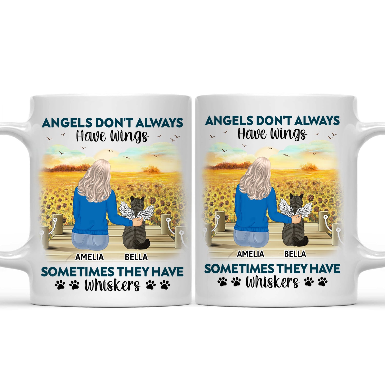 Angels Don't Always Have Wings - Memorial Gift For Cat Lovers, Cat Mom, Cat Dad - Personalized Mug