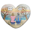 I Miss You I Know - Memorial Gift For Family, Friends, Siblings - Personalized Heart Shaped Pillow