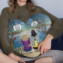 I Miss You I Know - Memorial Gift For Family, Friends, Siblings - Personalized Heart Shaped Pillow